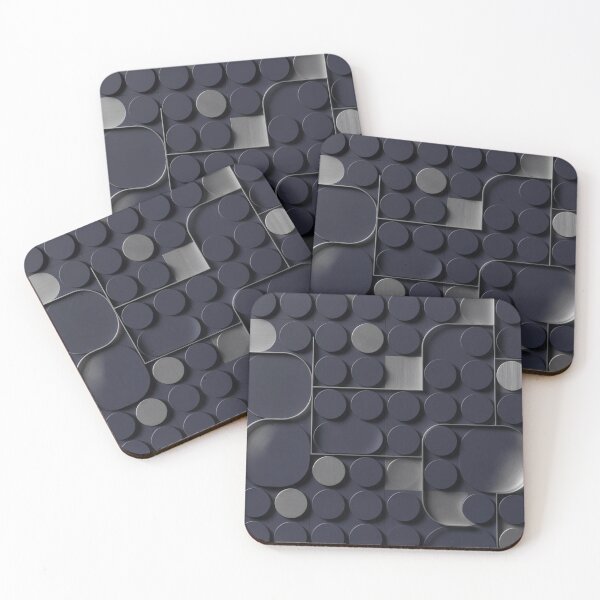 Item preview, Dark Metallic Circular and Square Tiles designed and sold by IntelliMindDesigns.