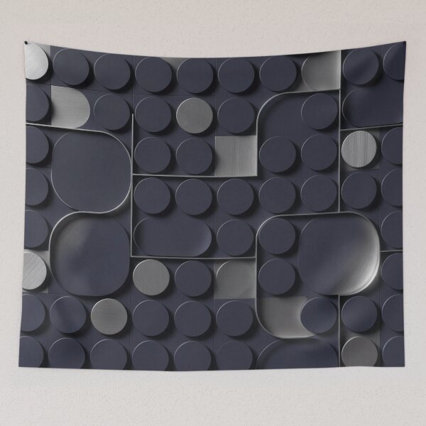 Item preview, Dark Metallic Circular and Square Tiles designed and sold by IntelliMindDesigns.