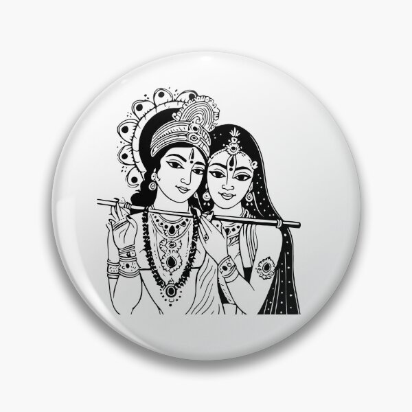 Item preview, Radha and Krishna Minimalist Line Art designed and sold by Urban Vybe.
