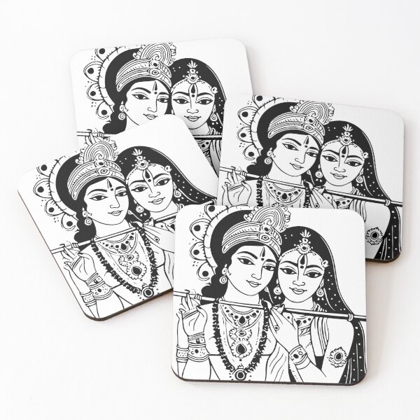 Item preview, Radha and Krishna Minimalist Line Art designed and sold by Urban Vybe.