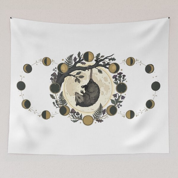 Item preview, Celestial Opossum Moon Phases Cottagecore Goth designed and sold by ArcApparel2020.