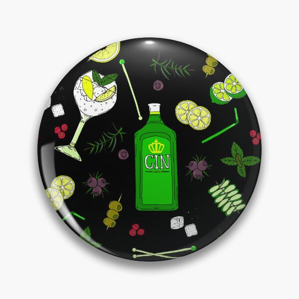 Artikelvorschau, Gin-Tonic-Muster Gin-Uhr-Cocktails entworfen und verkauft von HotHibiscus.