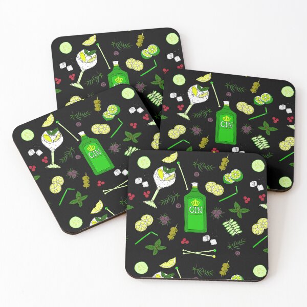 Item preview, Gin and Tonic Pattern Gin o'Clock Cocktails designed and sold by HotHibiscus.