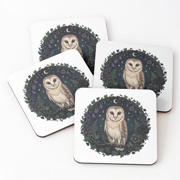 Item preview, Whimsical Barn Owl Night Blooming Floral Circle designed and sold by ArcApparel2020.