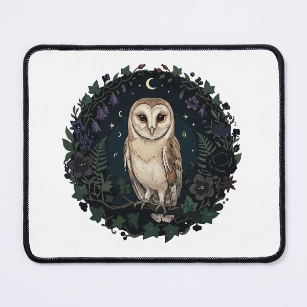 Item preview, Whimsical Barn Owl Night Blooming Floral Circle designed and sold by ArcApparel2020.