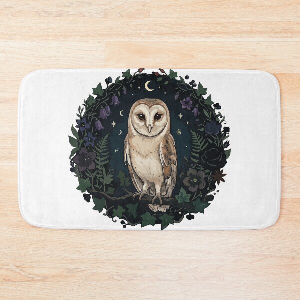 Item preview, Whimsical Barn Owl Night Blooming Floral Circle designed and sold by Arc2020.