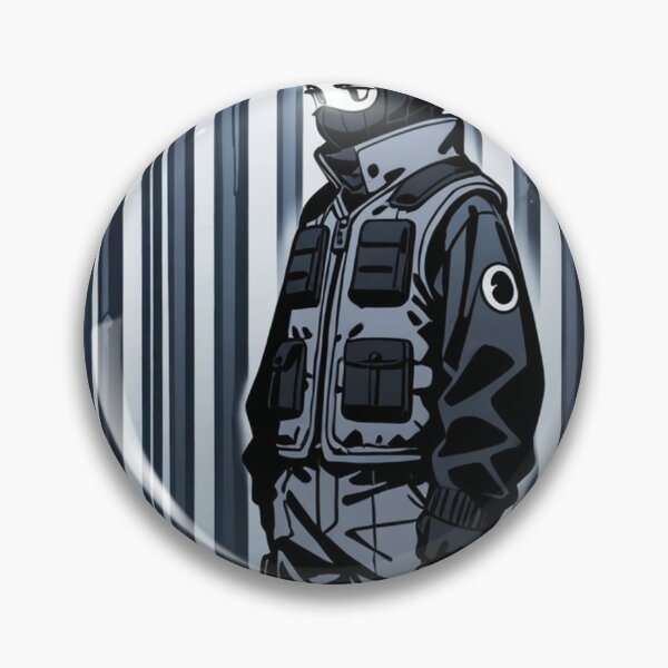 Item preview, Fashion - Man in Gray Puffer Vest Balaclava Cargo Streetwear Anime designed and sold by AnimeShin.
