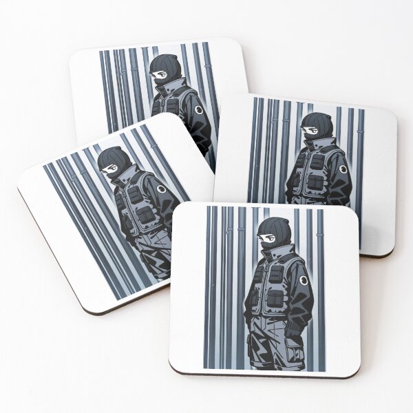 Item preview, Fashion - Man in Gray Puffer Vest Balaclava Cargo Streetwear Anime designed and sold by AnimeShin.