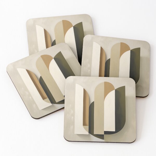 Item preview, Abstract Olive Green Botanical Arches Art designed and sold by EnmarcArt.