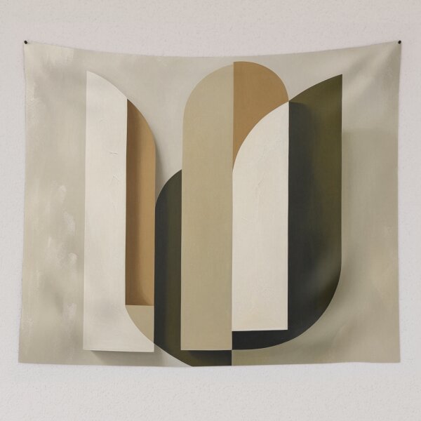 Item preview, Abstract Olive Green Botanical Arches Art designed and sold by EnmarcArt.