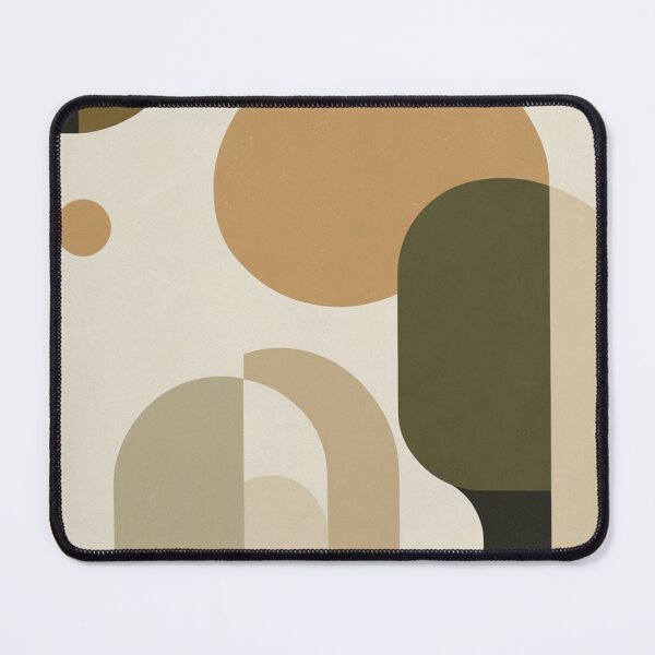 Item preview, Abstract Geometric Minimalist Cream Ocher Print designed and sold by EnmarcArt.