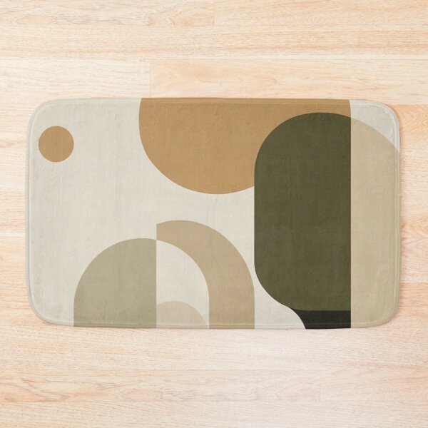 Item preview, Abstract Geometric Minimalist Cream Ocher Print designed and sold by EnmarcArt.