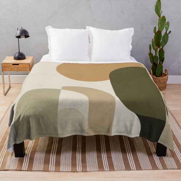 Item preview, Abstract Geometric Minimalist Cream Ocher Print designed and sold by EnmarcArt.