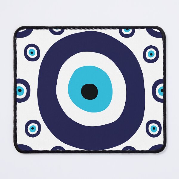 Item preview, Navy Blue and Aqua Nazar Evil Eye Lucky Charm Pattern designed and sold by HotHibiscus.