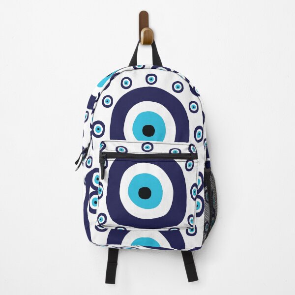 Item preview, Navy Blue and Aqua Nazar Evil Eye Lucky Charm Pattern designed and sold by HotHibiscus.