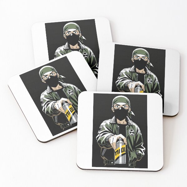 Item preview, Fashion - Man in Green Bomber Jacket Spray Can Streetwear Anime Variant 2 designed and sold by AnimeShin.