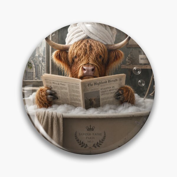 Item preview, Spa Day Highland Cow designed and sold by HorseAndDogArt.