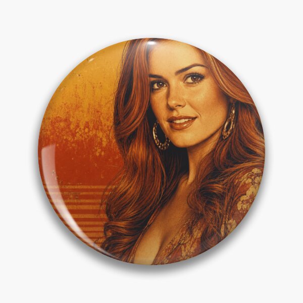 Item preview, Vintage Sunset Redhead Portrait | Retro 70s Boho Aesthetic Art designed and sold by GOLDENPIC ⭐️⭐️⭐️⭐️⭐️.