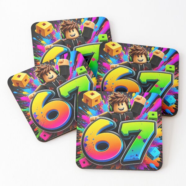 Item preview, Roblox Style Gamer Boy Number 67 - Neon Paint Splash Gaming Art designed and sold by AgnesB77.