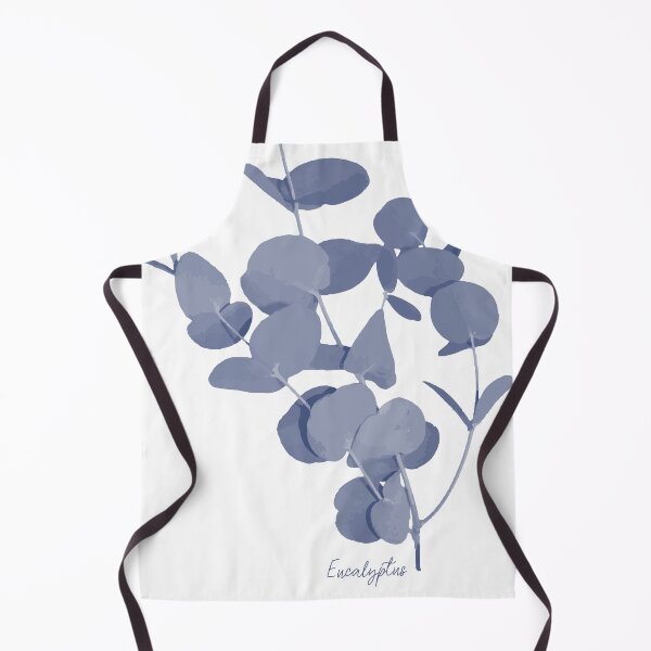Item preview, Mediterranean Blue and White Eucalyptus Leaves Print designed and sold by HotHibiscus.
