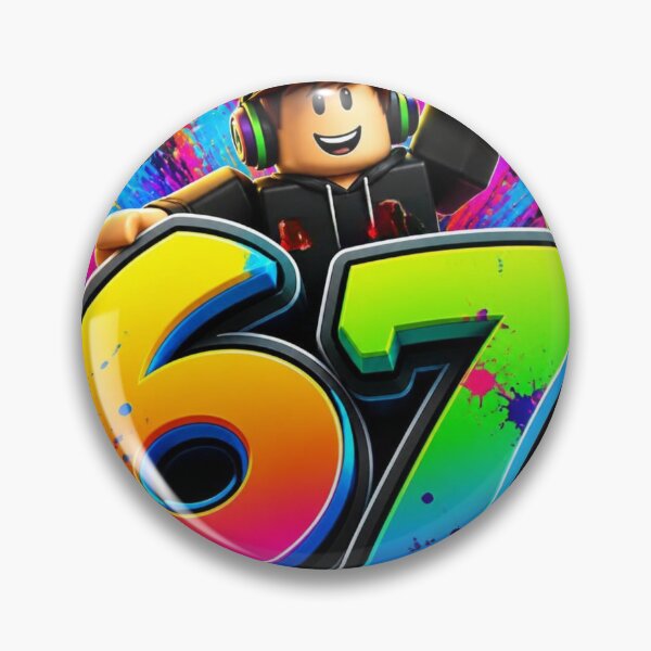 Item preview, Roblox Style Gamer Boy Number 67 - Neon Paint Splash Gaming Art designed and sold by AgnesB77.