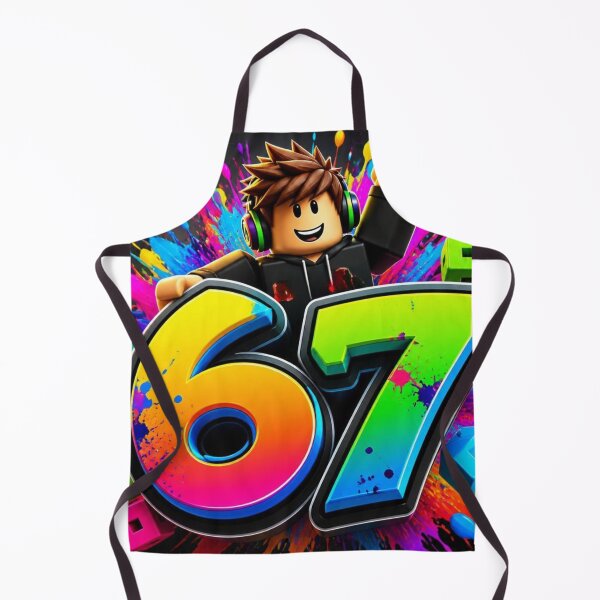 Item preview, Roblox Style Gamer Boy Number 67 - Neon Paint Splash Gaming Art designed and sold by AgnesB77.