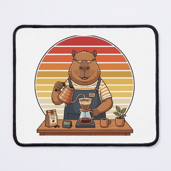 Item preview, Vintage 70s Sunset Capybara Barista Coffee Maker designed and sold by ArcApparel2020.