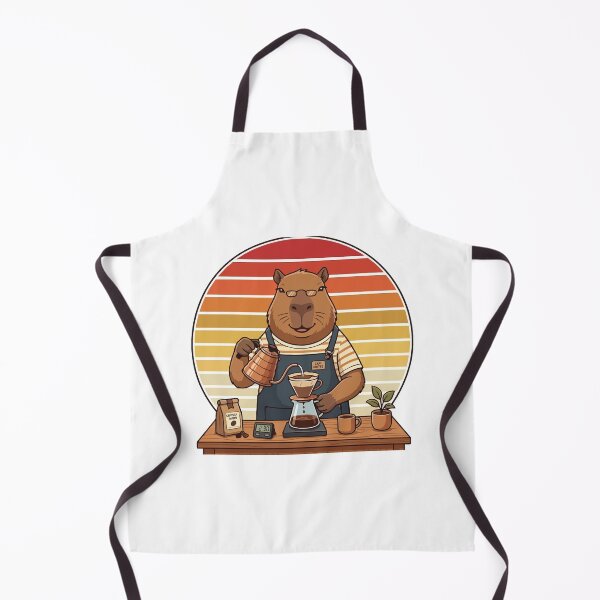 Item preview, Vintage 70s Sunset Capybara Barista Coffee Maker designed and sold by ArcApparel2020.