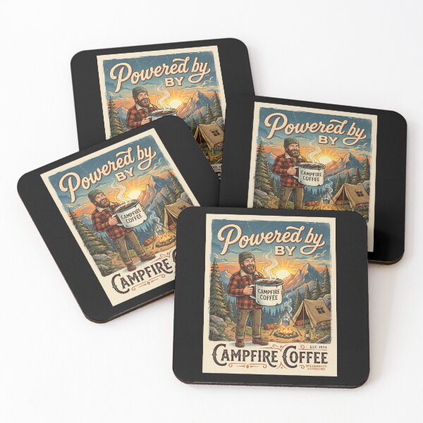 Item preview, Powered By Campfire Coffee – Vintage Outdoor Camping Design designed and sold by PGRprint.