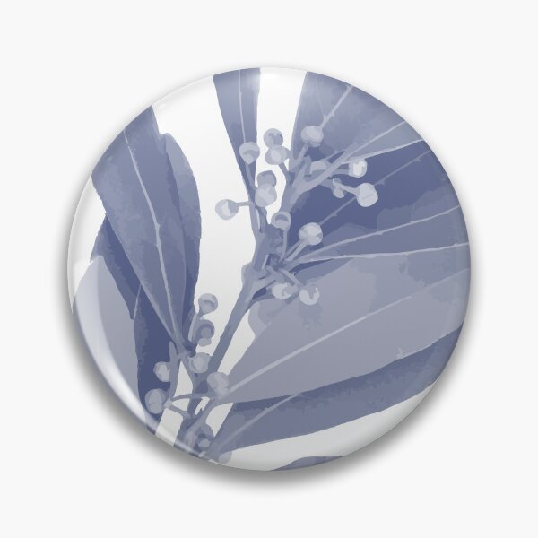Item preview, Mediterranean Indigo Blue and White Bay Leaf Botanical Print designed and sold by HotHibiscus.