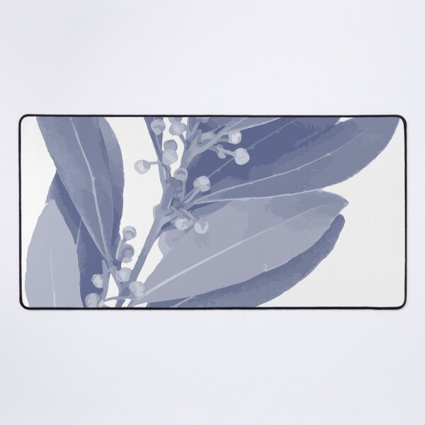 Item preview, Mediterranean Indigo Blue and White Bay Leaf Botanical Print designed and sold by HotHibiscus.