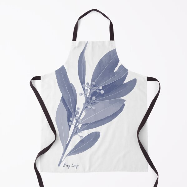 Item preview, Mediterranean Indigo Blue and White Bay Leaf Botanical Print designed and sold by HotHibiscus.