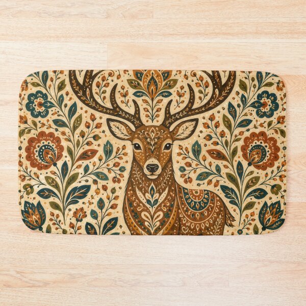 Item preview, Wall Art - Postcard - FOLK ART - Ornamental Deer Majesty designed and sold by ForeverPrintsOK.