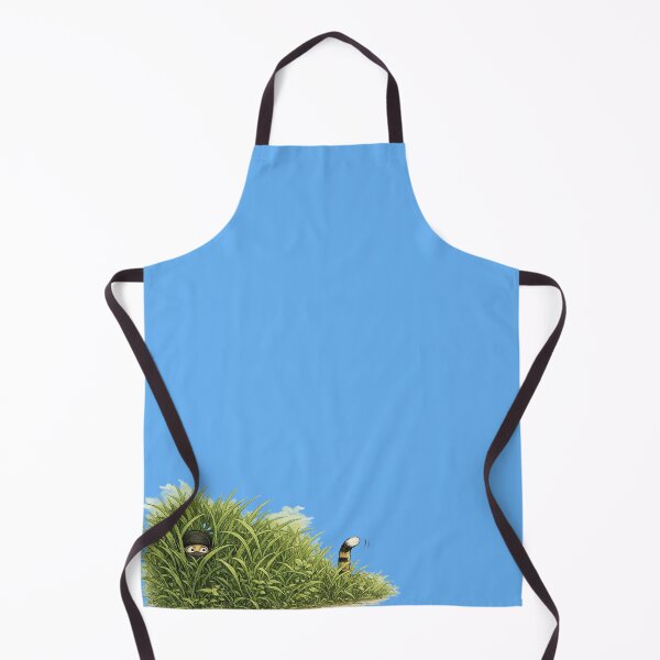 Item preview, Ninja Hiding in Grass Busted by Cat Tail Funny Japanese Humor Art Print designed and sold by Aguri-tei.