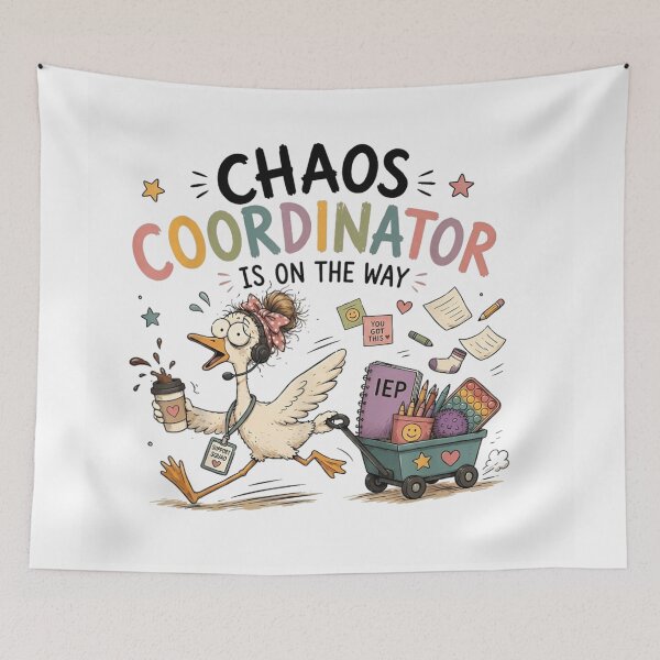 Item preview, Funny Chaos Coordinator Special Education IEP Teacher Support Squad Cartoon Duck designed and sold by DuneHaicna.