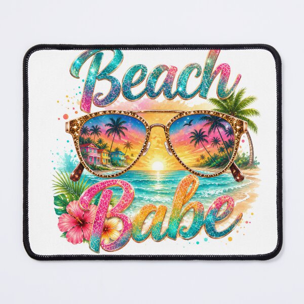 Item preview, Beach Babe Tropical Sunset Summer Vacation Design designed and sold by Pampam-stickers.