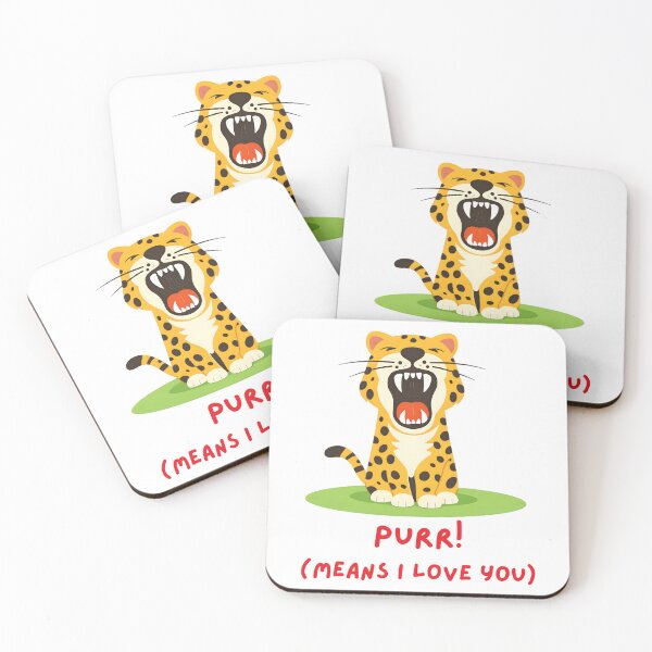 Item preview, Cute Roaring Leopard Cartoon – Playful Jungle Love Quote Art designed and sold by ROARSOME DESiGNS.