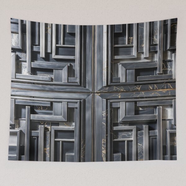 Item preview, Silver Tightly Woven Metallic Grid designed and sold by IntelliMindDesigns.