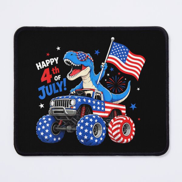 Item preview, Patriotic 4th Of July T Rex Dinosaur Riding Monster Truck Flag designed and sold by DuneHaicna.
