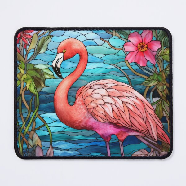Item preview, Tropical Flamingo Stained Glass Art designed and sold by pinkal.