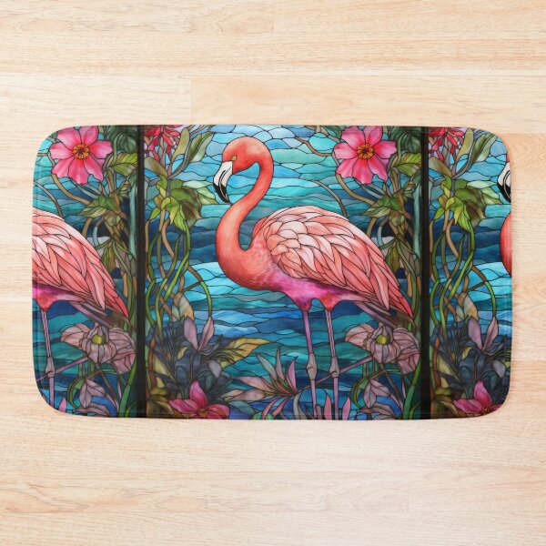 Item preview, Tropical Flamingo Stained Glass Art designed and sold by pinkal.