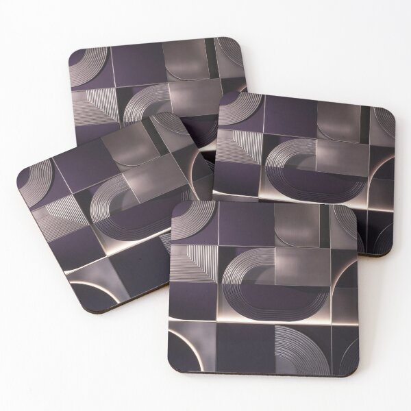 Item preview, Purple Bronze Rounded Geometric Shapes designed and sold by IntelliMindDesigns.
