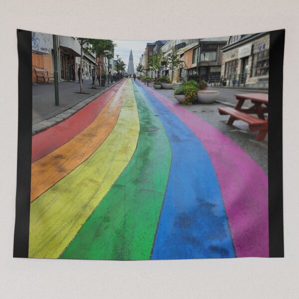 Item preview, Rainbow Road Reykjavik designed and sold by Curious Echo.
