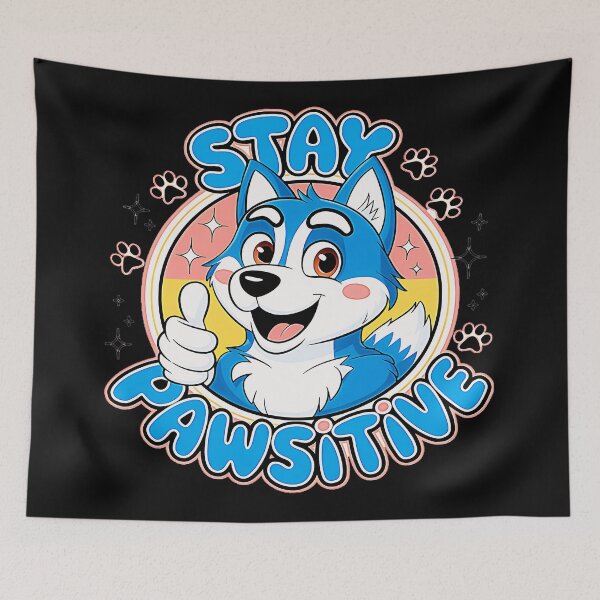 Item preview, Stay Pawsitive Husky Dog Lover Pet Owner Positive Message designed and sold by CalyZOam99.