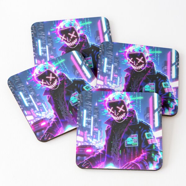 Item preview, Neon Cyberpunk Hacker LED Mask designed and sold by ExploreAura Studio.