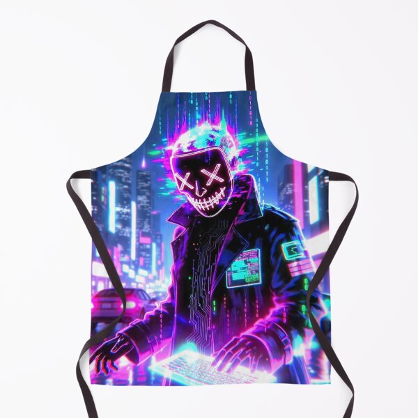 Artikelvorschau, Neon Cyberpunk Hacker LED-Maske entworfen und verkauft von ExploreAura Studio.