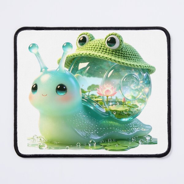 Item preview, Emerald Snail - Kawaii Froggy Hat & Magical Lotus Pond designed and sold by ABYSSLAB.