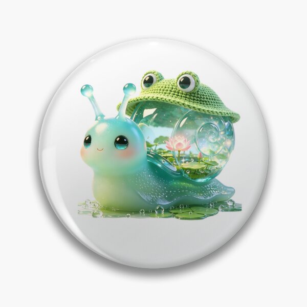 Item preview, Emerald Snail - Kawaii Froggy Hat & Magical Lotus Pond designed and sold by ABYSSLAB.
