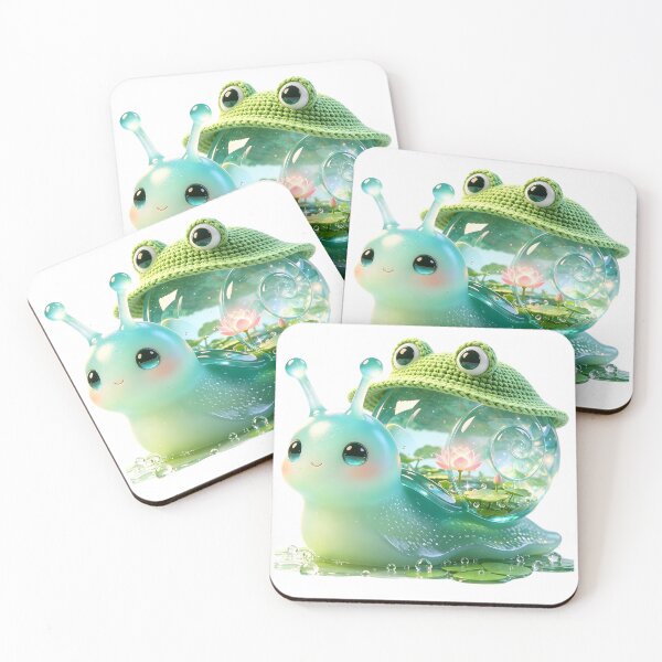 Item preview, Emerald Snail - Kawaii Froggy Hat & Magical Lotus Pond designed and sold by ABYSSLAB.