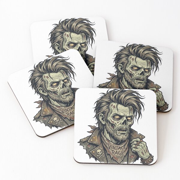 Artikelvorschau, Vintage Rockstar Zombie Head – Retro Undead Music Design entworfen und verkauft von pictranoosa.